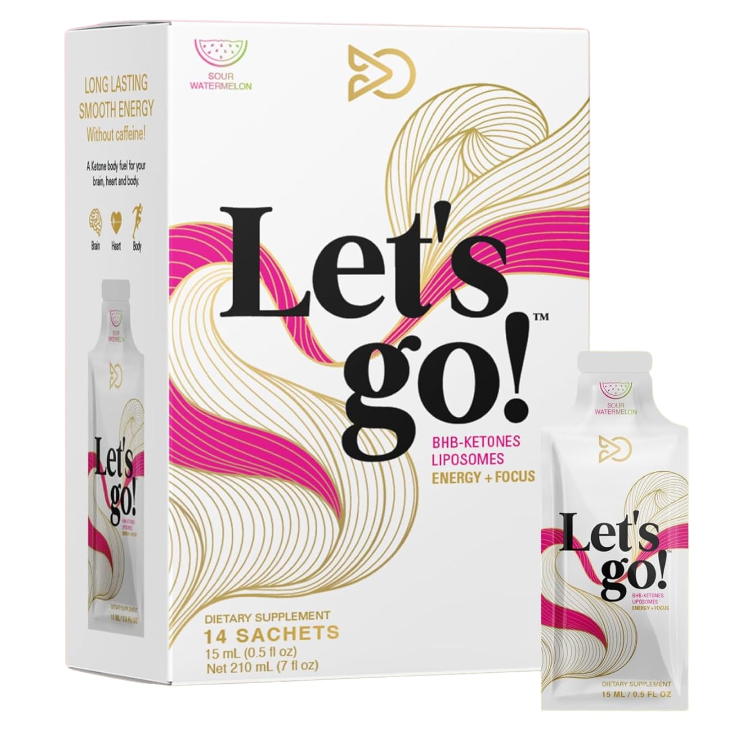 LET GO Sour Watermelon Ketone Gel bottle for on-the-go energy.