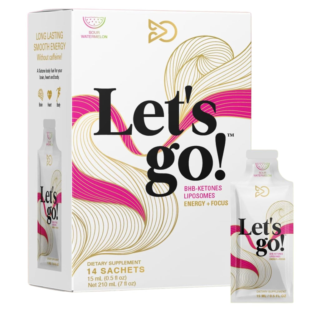 LET GO Sour Watermelon Ketone Gel bottle for on-the-go energy.