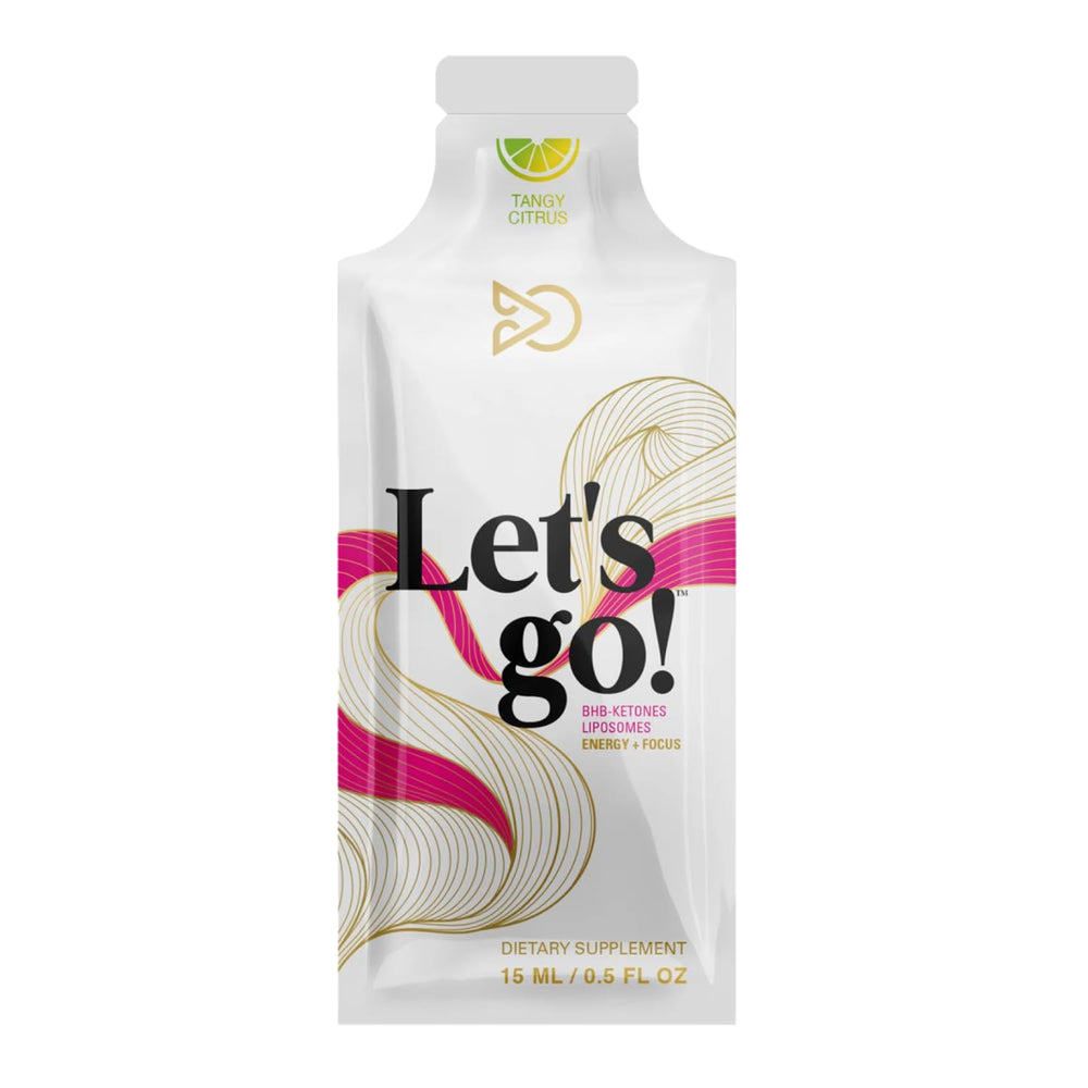 Let Go tangy citrus gel being squeezed for fast, portable keto fuel.
