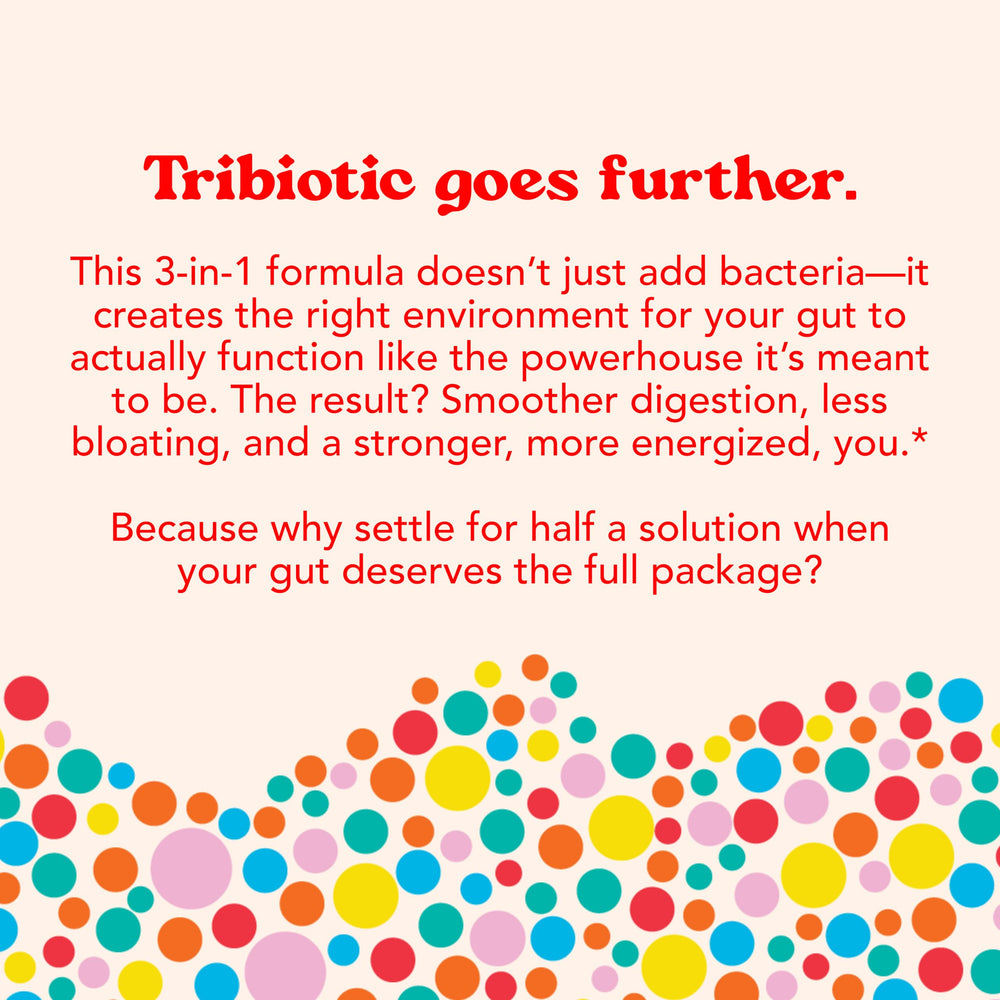 Let Loose Tribiotic daily routine supports gut health through the day.