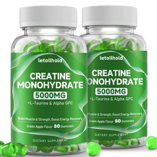 Letollhold Creatine Gummies 160ct front-pack for easy daily use