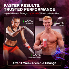 Letollhold Creatine Gummies vegan non-GMO badge signals active lifestyle.