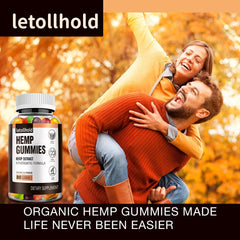 Letollhold hemp gummies low sugar label indicating lighter sweetness