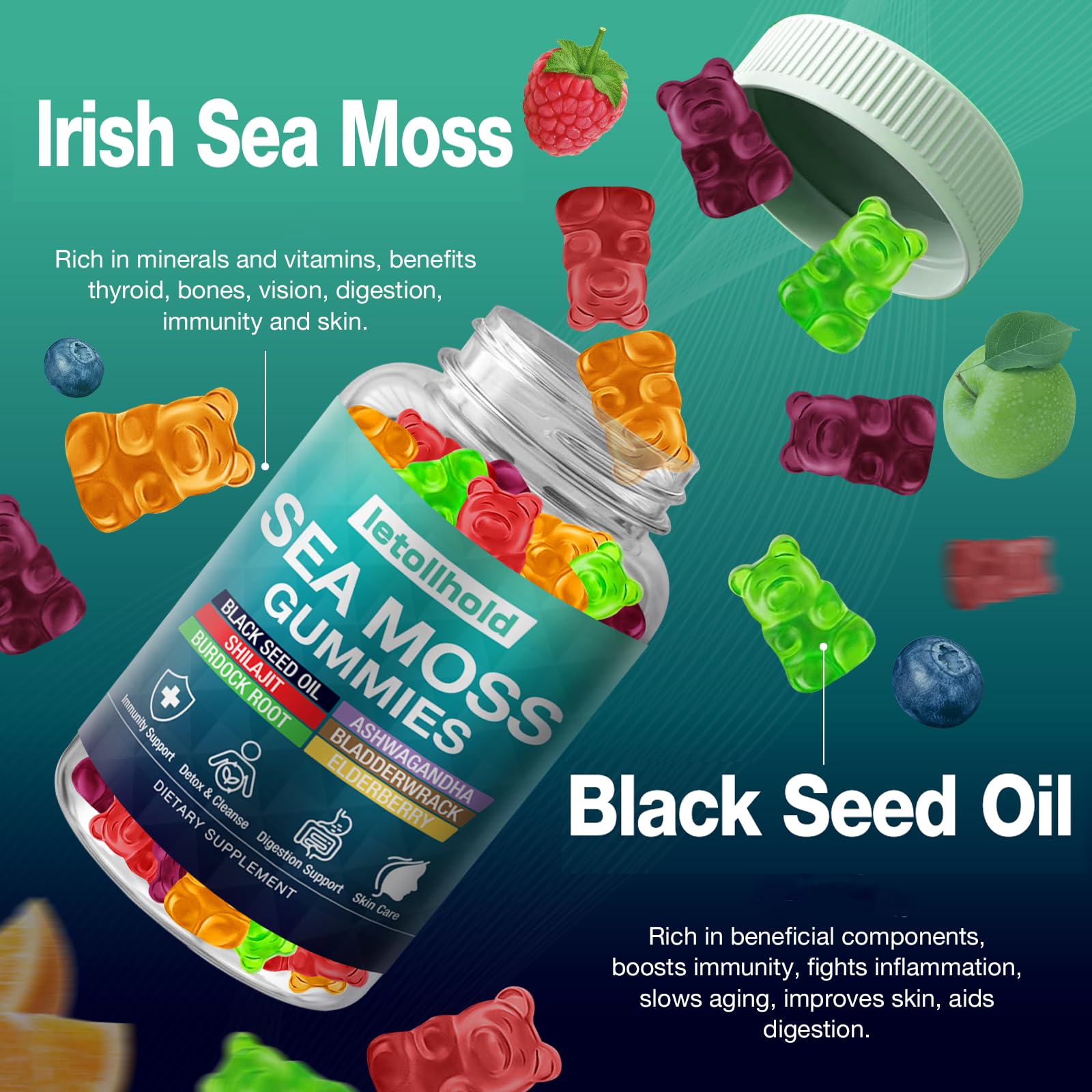 Letollhold Sea Moss Gummies provide energy-boost for daytime vitality.