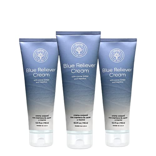 L’EUDINE Blue Reliever Cream tube 4oz for fast absorption and targeted relief.