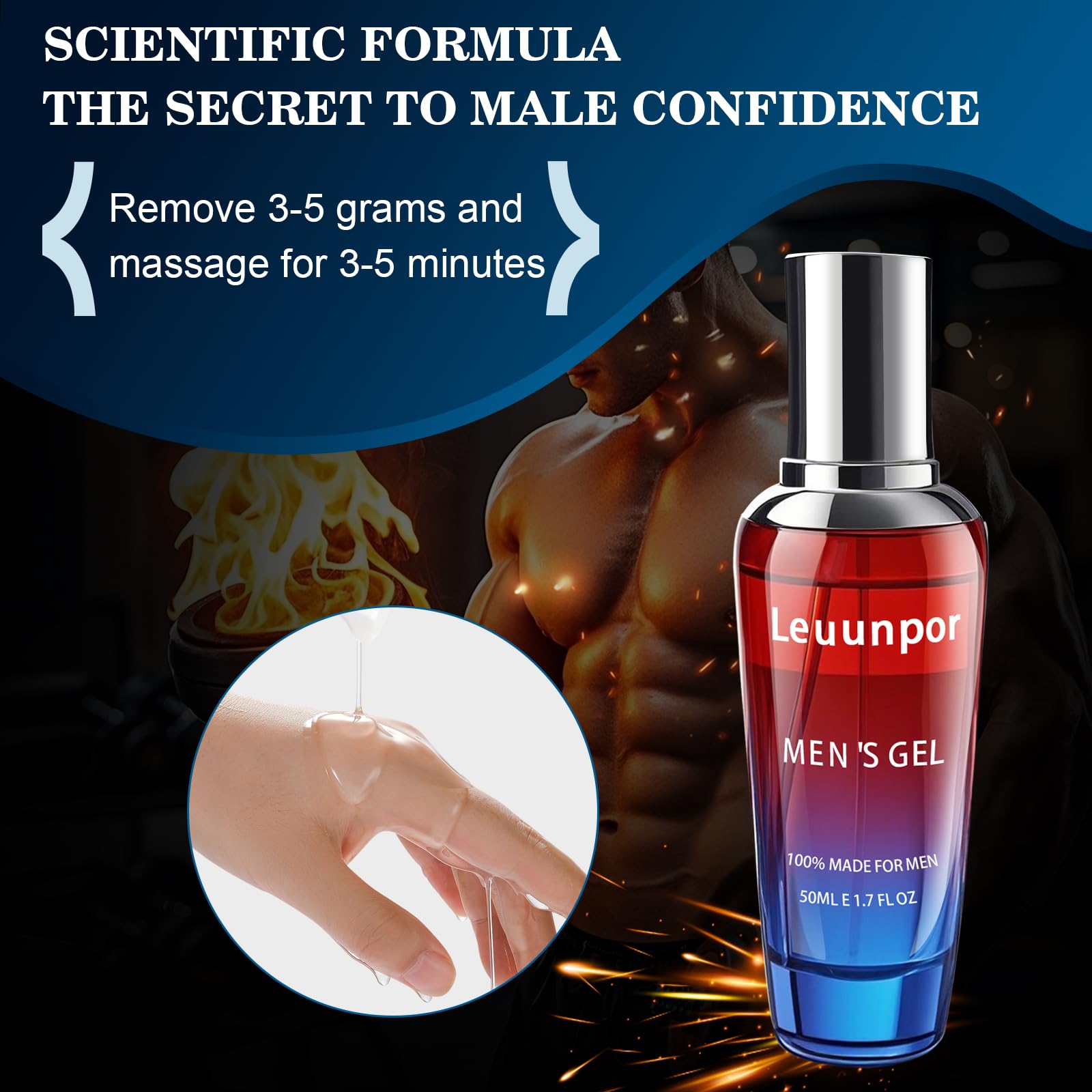 Close-up of Leuunpor gel texture showing smooth, non-greasy absorption.