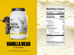 Levels 100-percent micellar casein appearance—rich milk color suggesting slow-digesting protein.