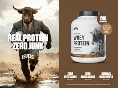 Levels Double Chocolate whey scoop showing high 24g protein.