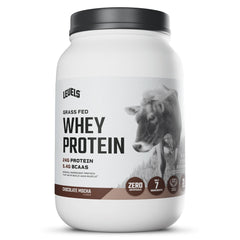 Levels Grass Fed Whey Chocolate Mocha tub front, daily fueling