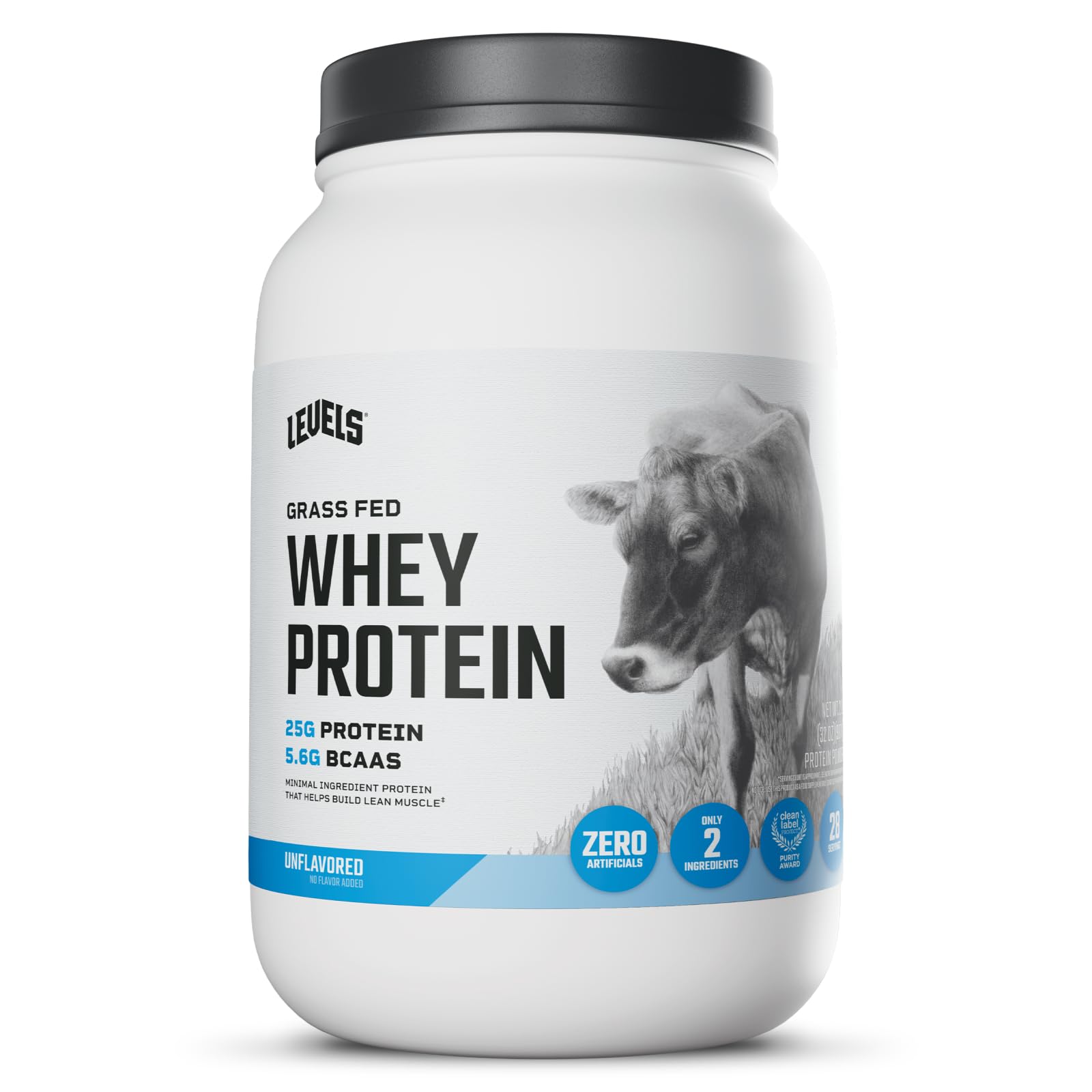 Levels Grass Fed Whey protein scoop for quick post-workout protein