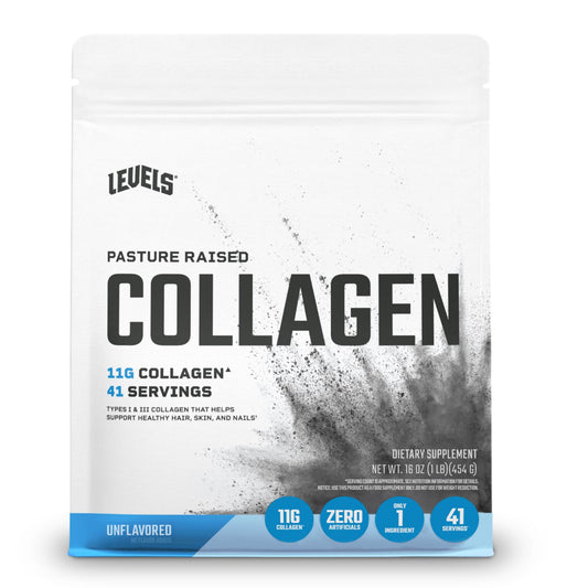 Levels Nutrition collagen peptides unflavored bottle for daily amino acid support