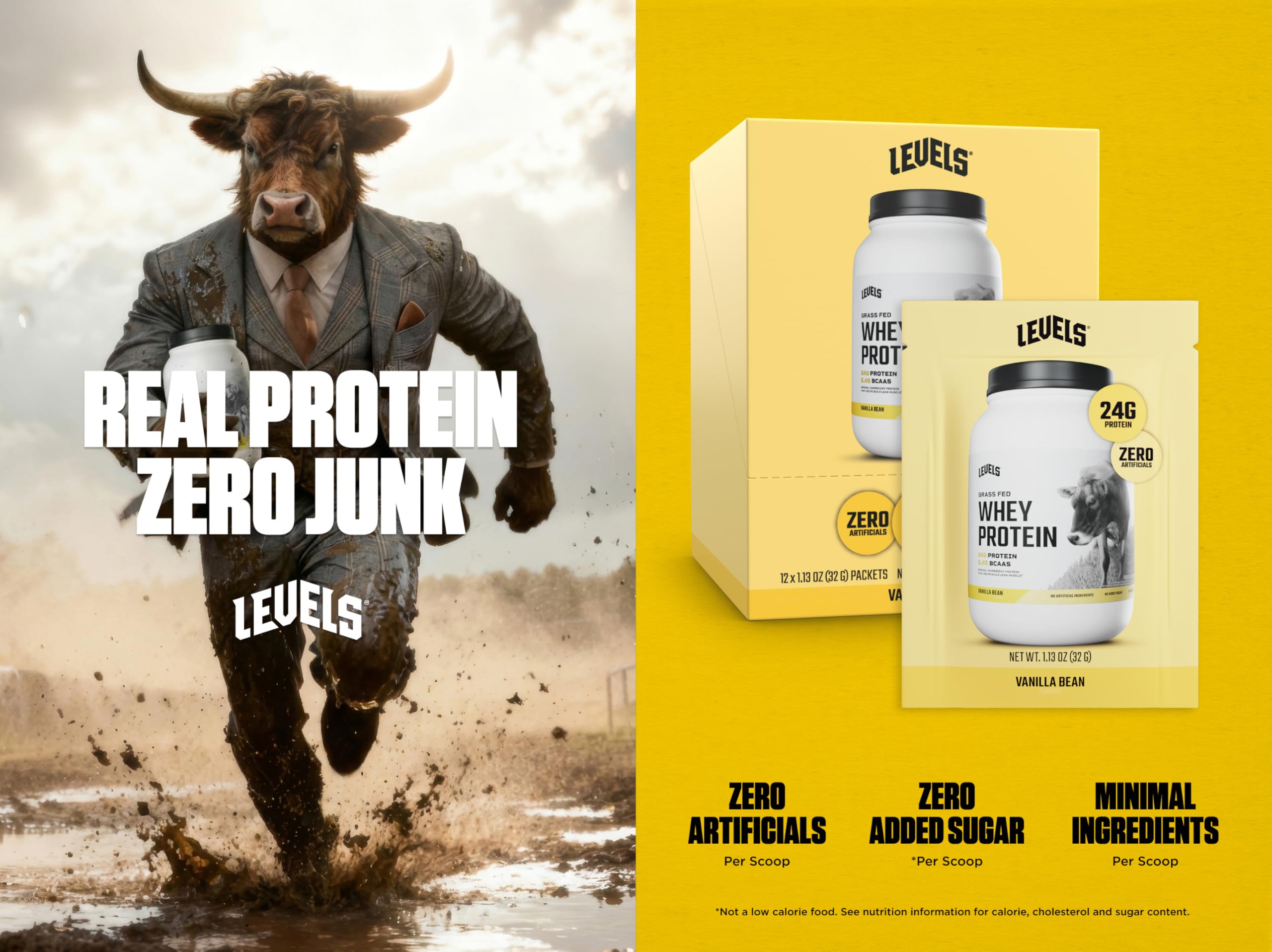 Levels Whey protein scoop pours smoothly for a post-workout shake.
