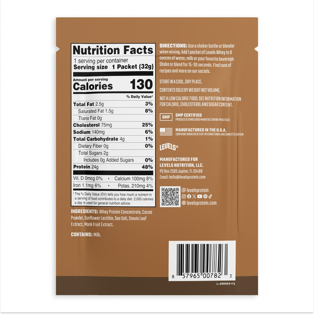 Levels Whey Shake Ready Serve - convenient protein boost for meals.