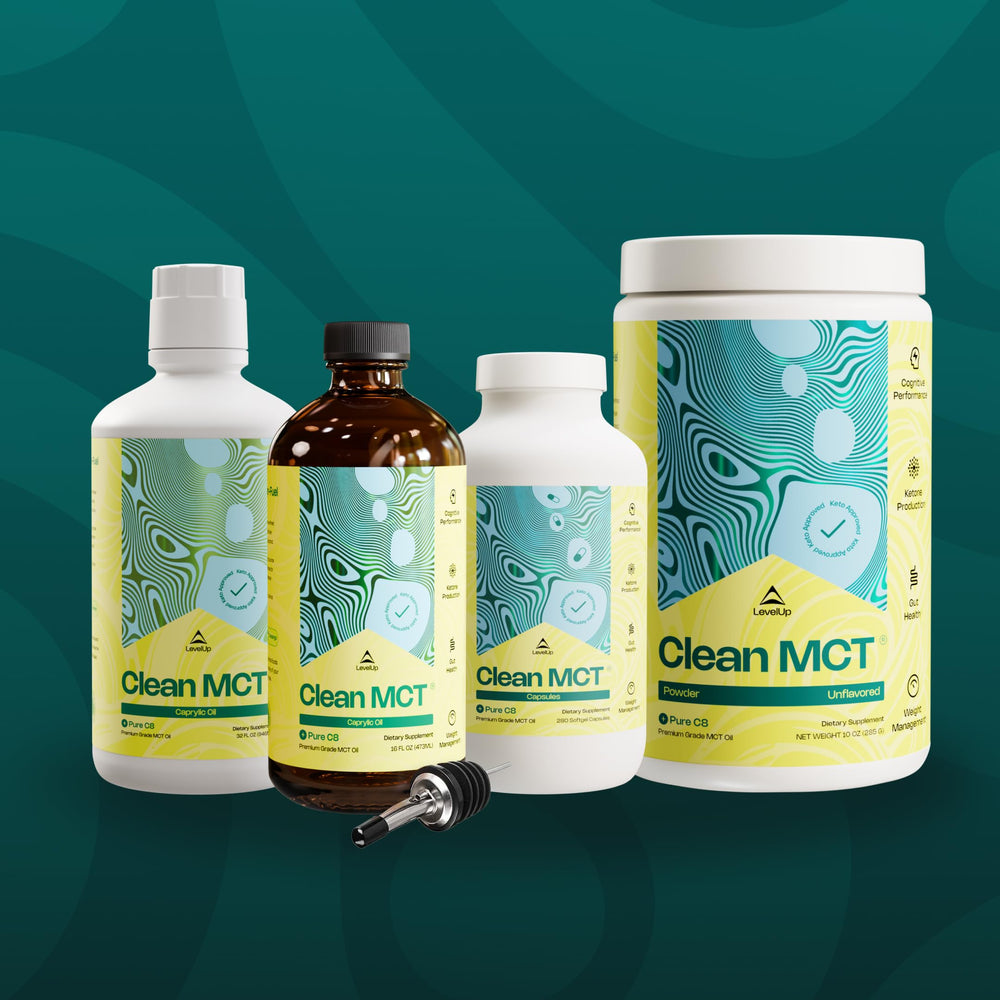 Ingredients label confirms coconut-derived C8 and non-GMO sourcing
