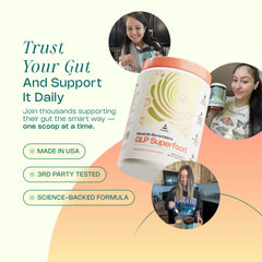 Measuring spoon beside LevelUp GLP with enzymes and polyphenols.