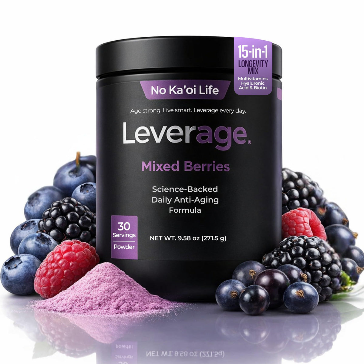 Leverage mixed berries powder in a tin for daily vitality support
