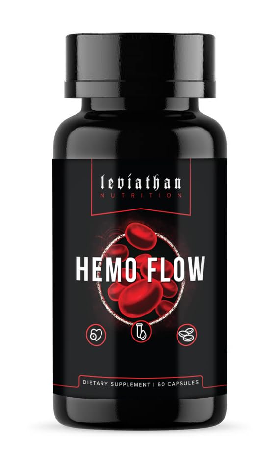 Leviathan Nutrition Hemo Flow bottle front for daily, vegan-friendly wellness support