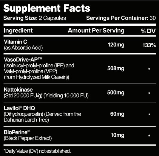 Hemo Flow capsules close-up highlighting vegan capsules and nattokinase source for circulation support