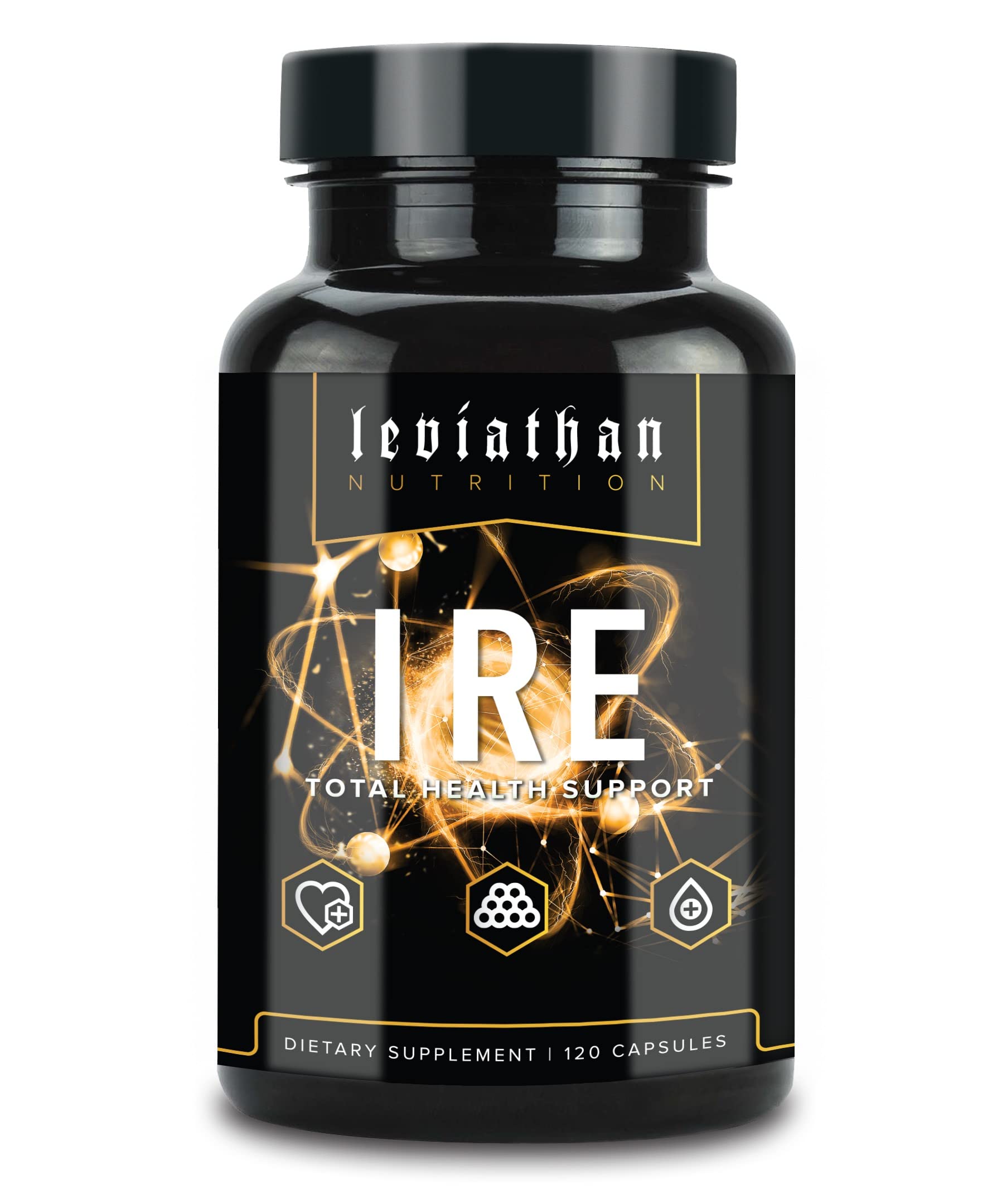 Leviathan Nutrition IRE bottle for daily wellness support