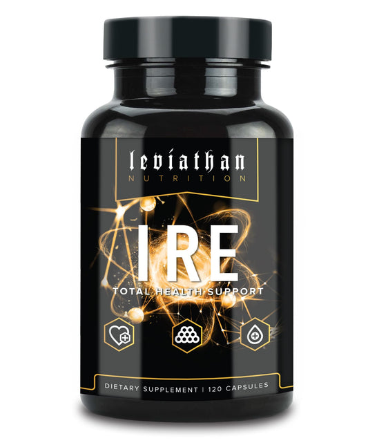 Leviathan Nutrition IRE bottle for daily wellness support