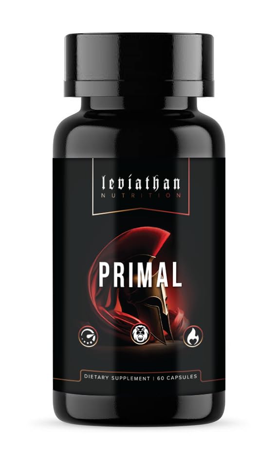 Leviathan Nutrition Primal capsule pack with compact vegan capsules for daily use.