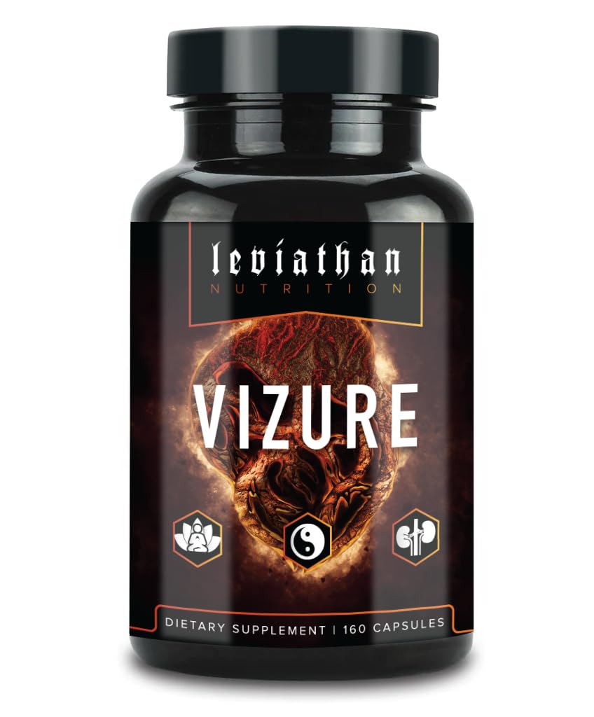 Leviathan Nutrition Vizure bottle with maca root focus for balanced energy.