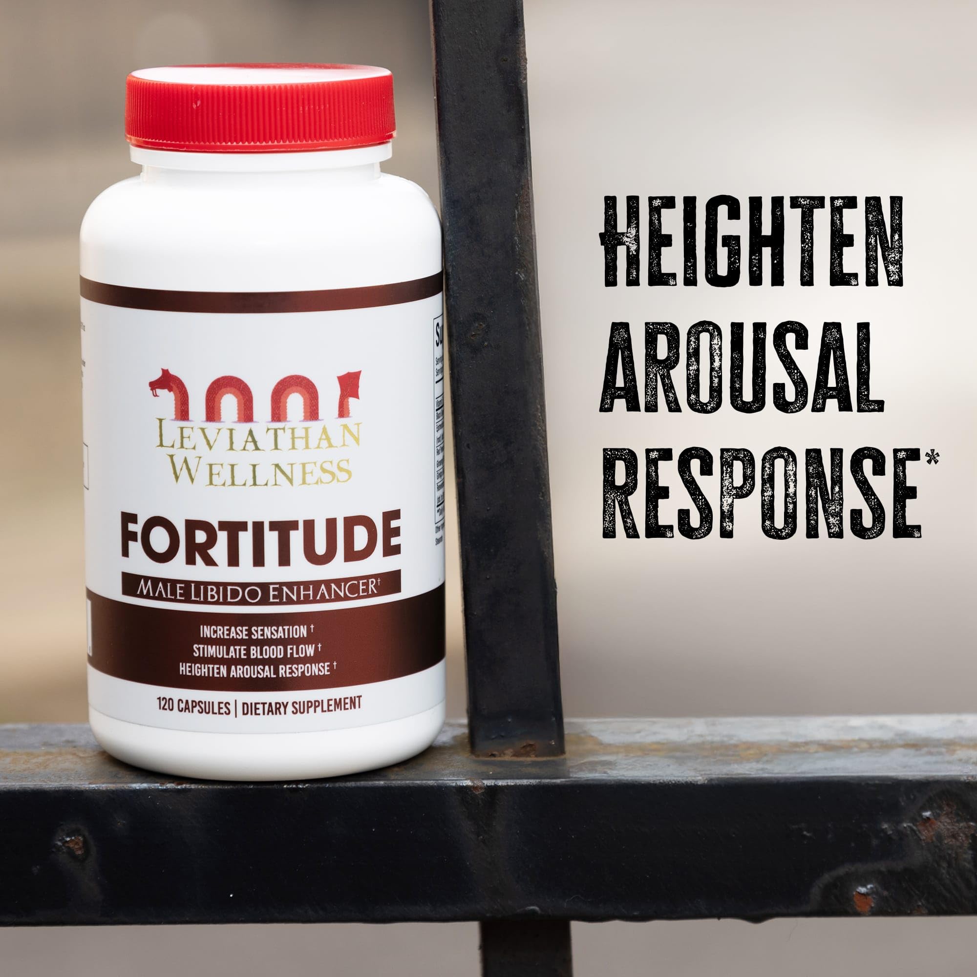 Fortitude bottle beside water glass for easy daily dosing