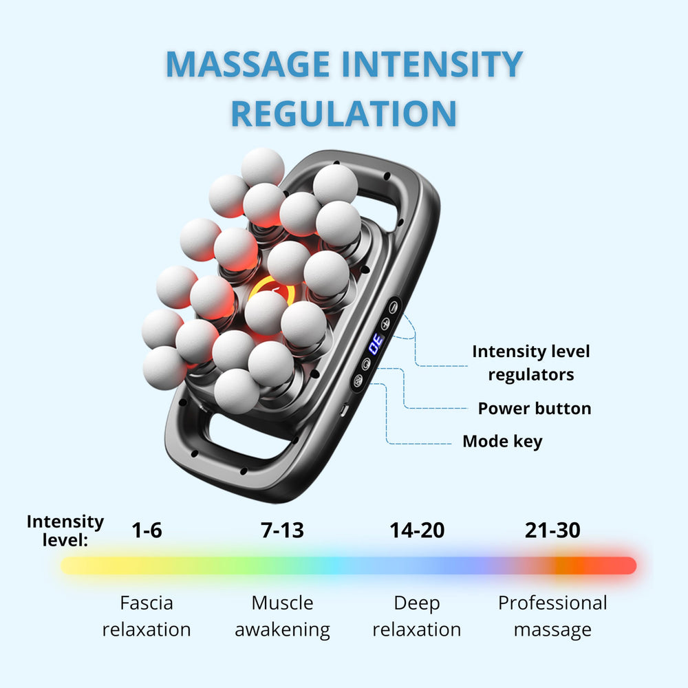 LEVILO 20-head massage gun quiet operation for peaceful sessions anywhere.