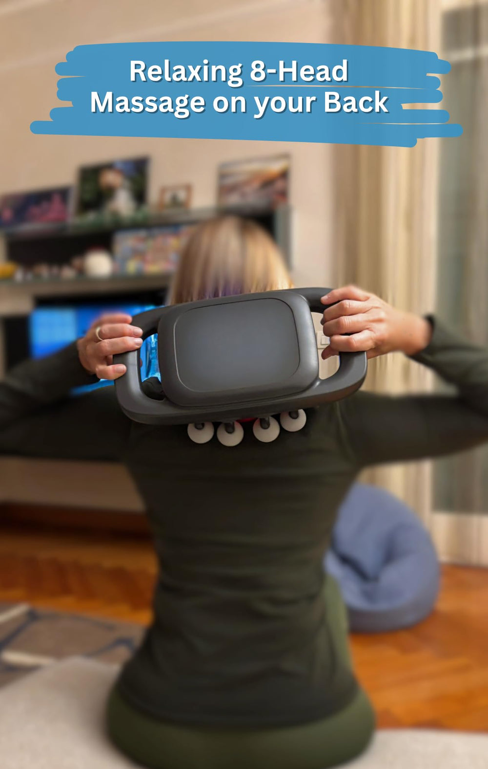 LEVILO ergonomic head design adapts to body contours for comfortable pressure.