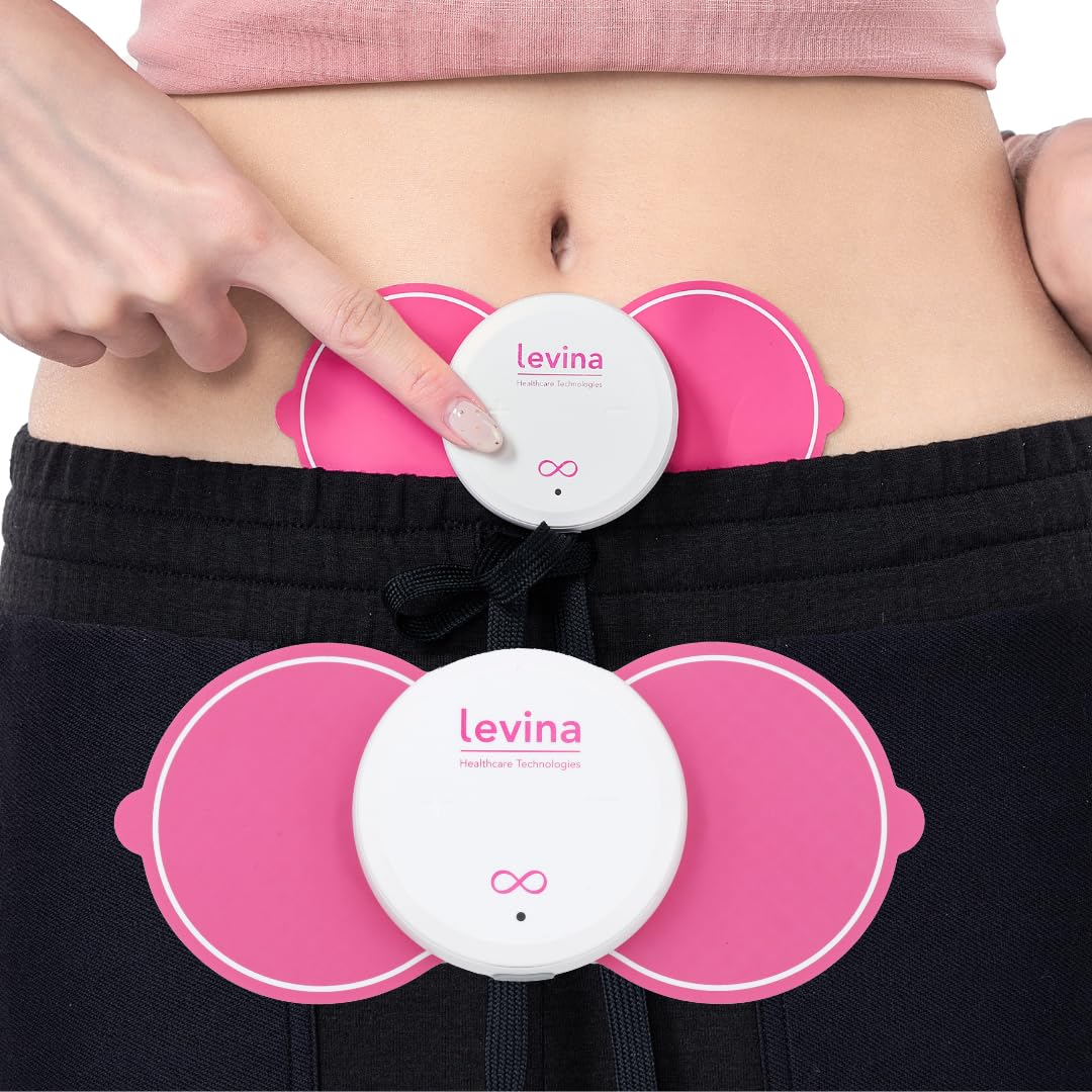 Levina RS-38 device in hand for on-the-go menstrual comfort