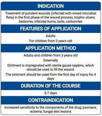 Levomekol packaging showing tube and leaflet for first-aid wound care.