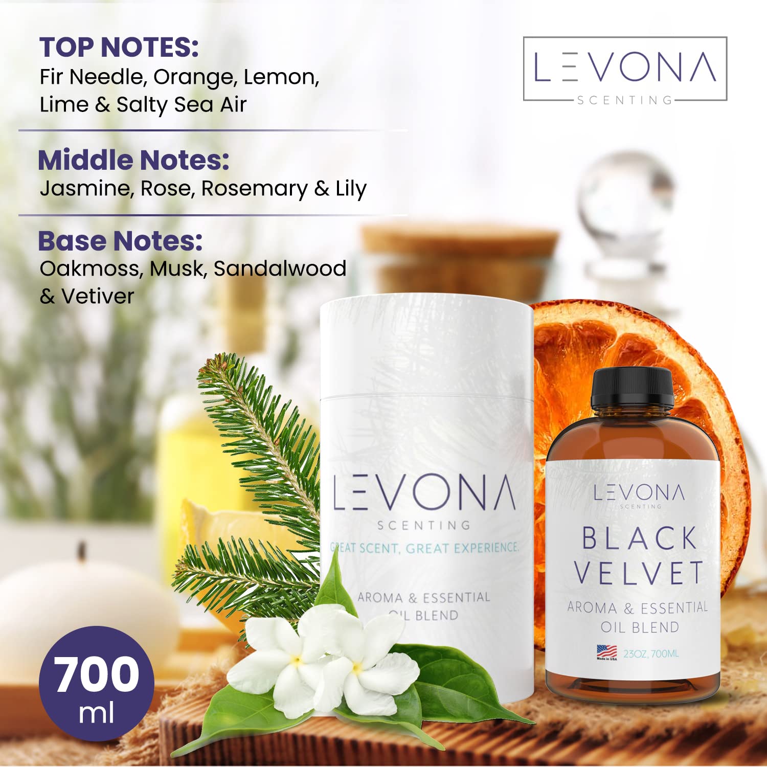 Levona Scent Black Velvette diffuser-ready setup for quick use