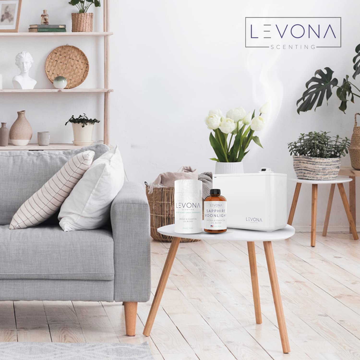 LEVONA Scent Sapphire-Moonlight diffuser-neck-fit demonstrates seamless compatibility.