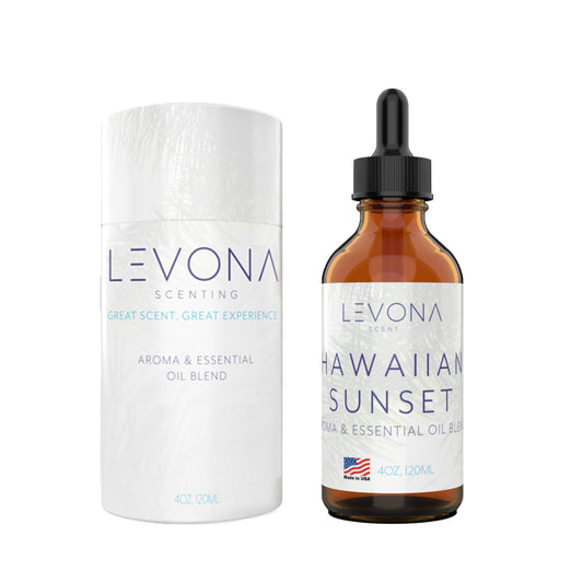 Levona Scent Hawaiian Sunset bottle with pure essential oil for home diffusers.