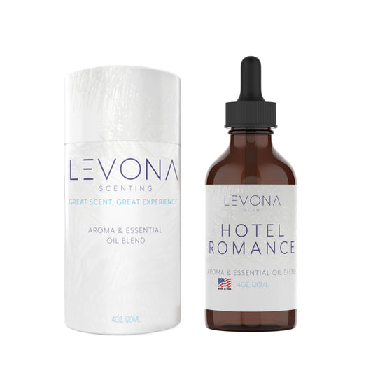 Levona Scent Hotel Romance bottle for diffusers delivering fresh citrus notes.