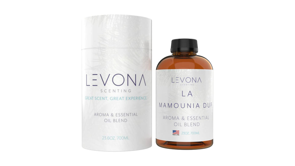 LEVONA SCENT La Mamounia Dup bottle in sunlight, evoking fresh citrus notes for uplifting rooms.