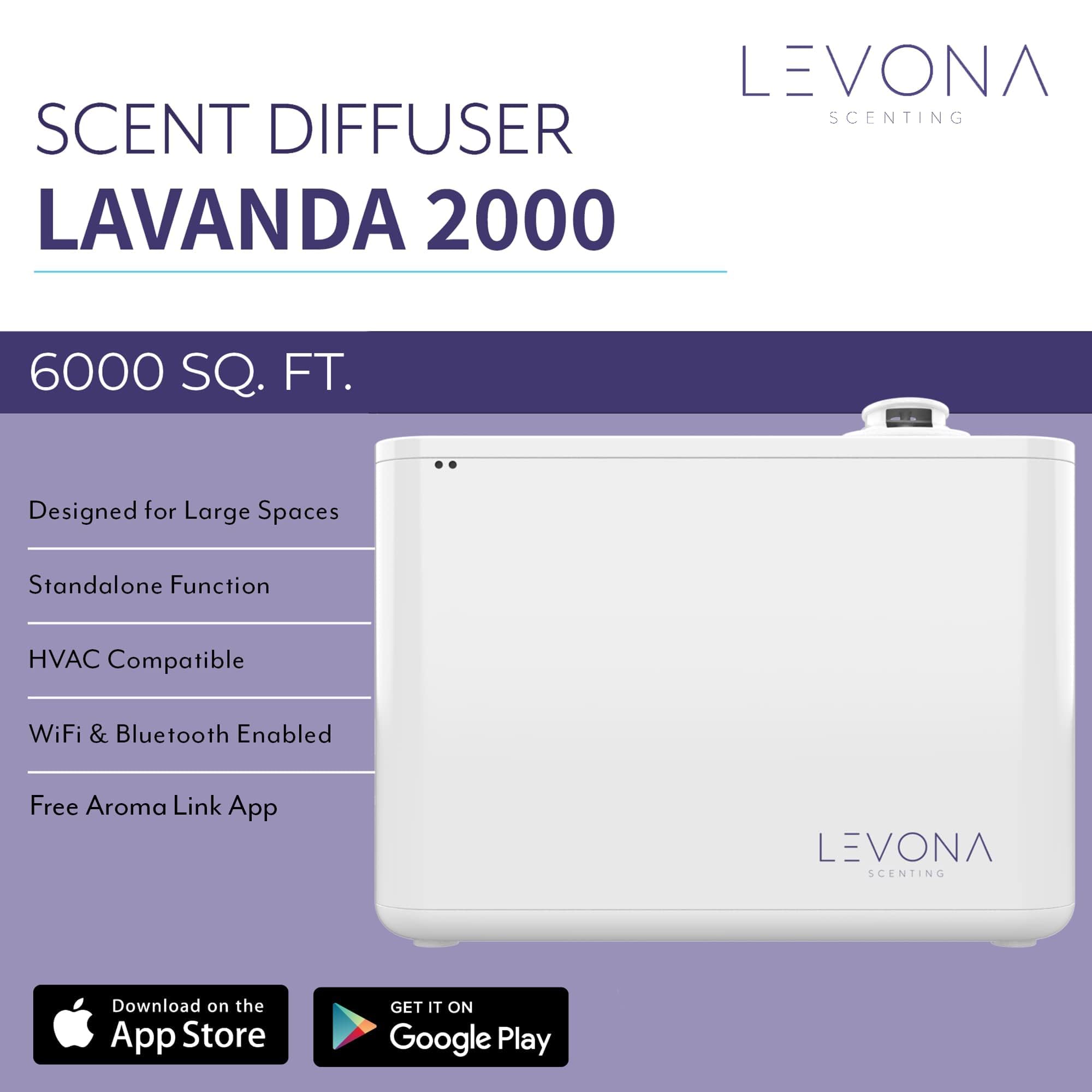 Levona Scent Lavanda 2000 plugged in with HVAC integration for flexible deployment.