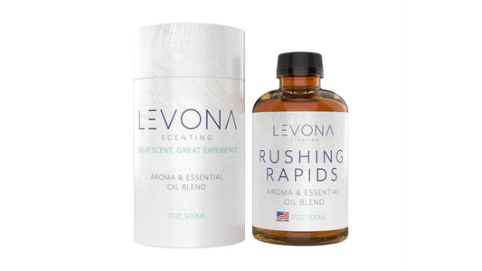 Levona Scent Rushing Rapids bottle close-up for premium diffuser use.