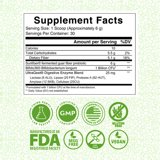 Lewis Labs Healthy Gut label highlights keto friendly, gluten free vegan formula