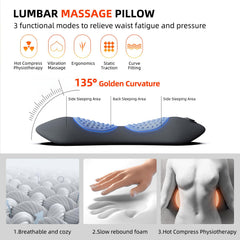 lewitools 3-in-1 lumbar pillow lift traction relieves lumbar pressure