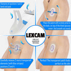 Lexcam Omnipod 5 patch clear, discreet look on skin for seamless monitoring.