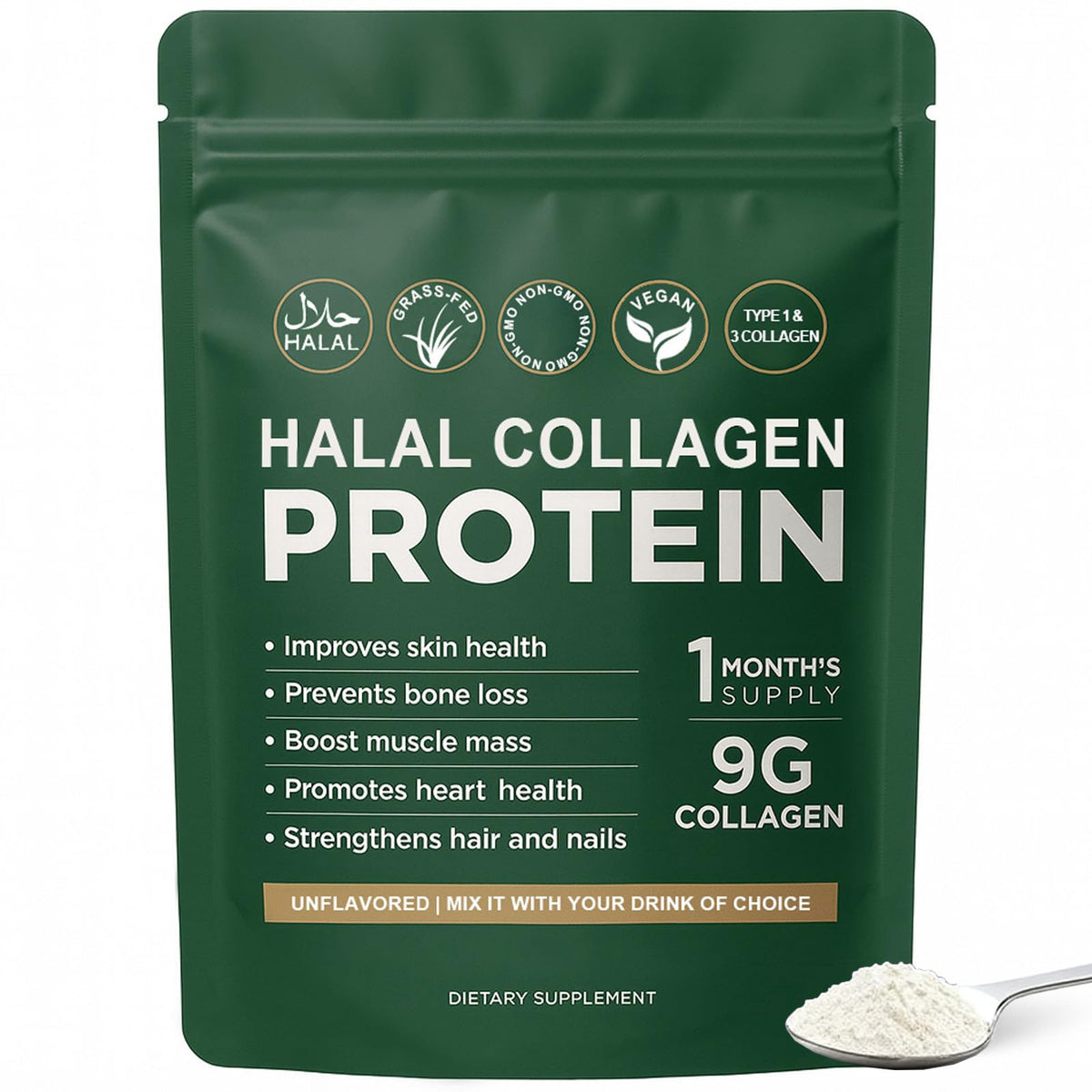 Lexenic Halal collagen protein powder canister for easy daily use and skin support