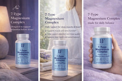 Bottle with LF Laboratories magnesium capsules ready for daily routine