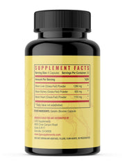LGS Supplements Grass-Fed Bison Organ bottle-back shows dosage and usage details