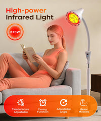 LHCYLDQ tiltable head infrared lamp for customizable heat therapy at home.