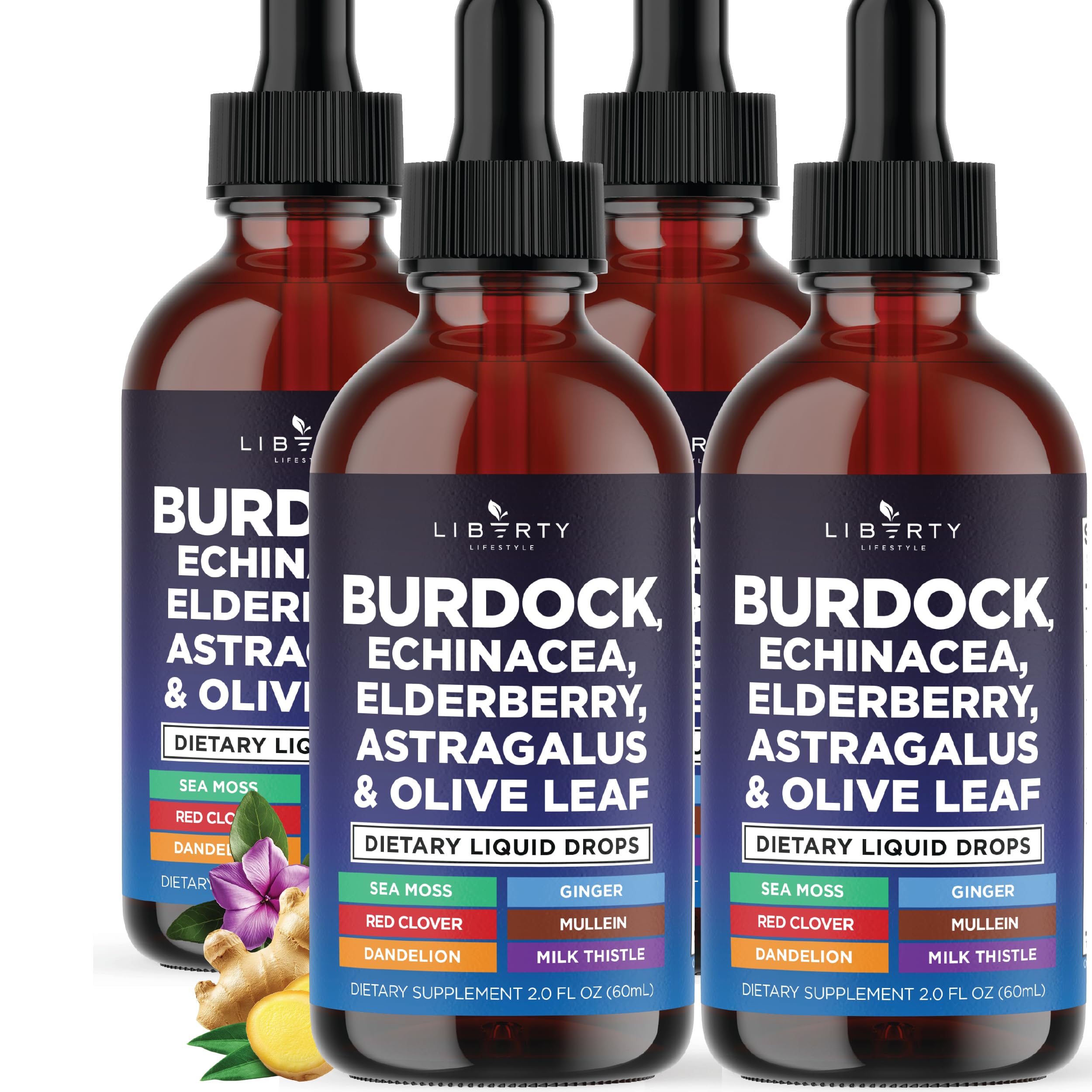 Liberty Lifestyle Burdock Drops bottle ready for daily lymphatic support
