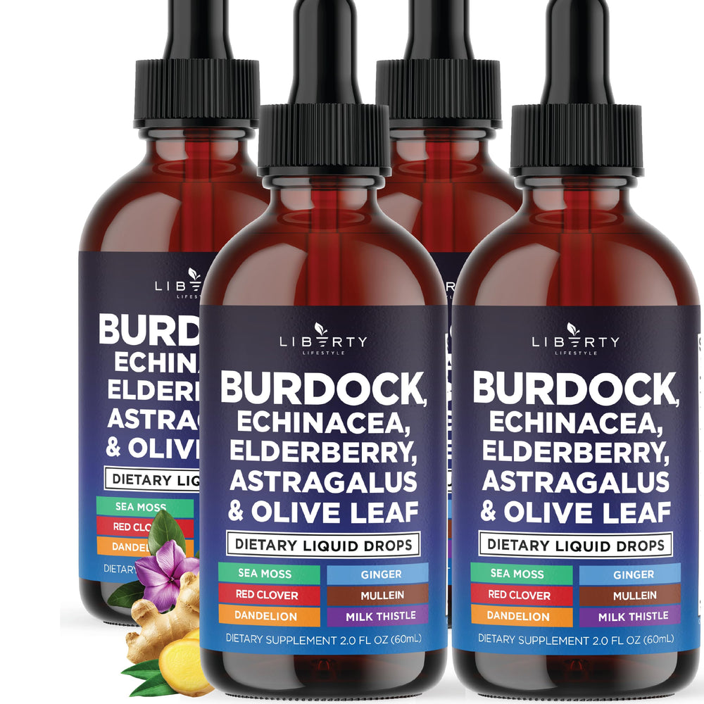 Liberty Lifestyle Burdock Drops bottle ready for daily lymphatic support