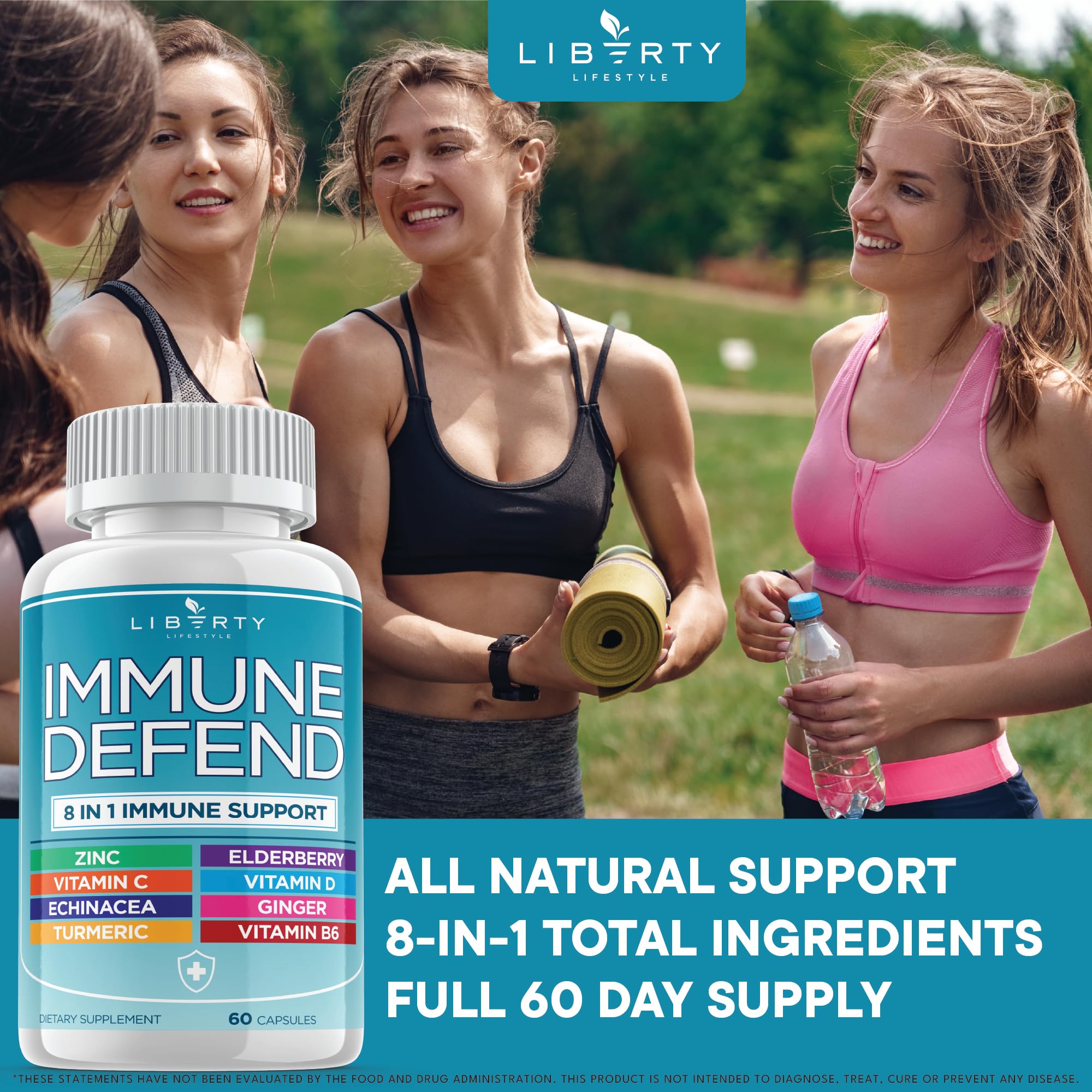 Liberty Lifestyle echinacea immunity support capsules for seasonal resilience.