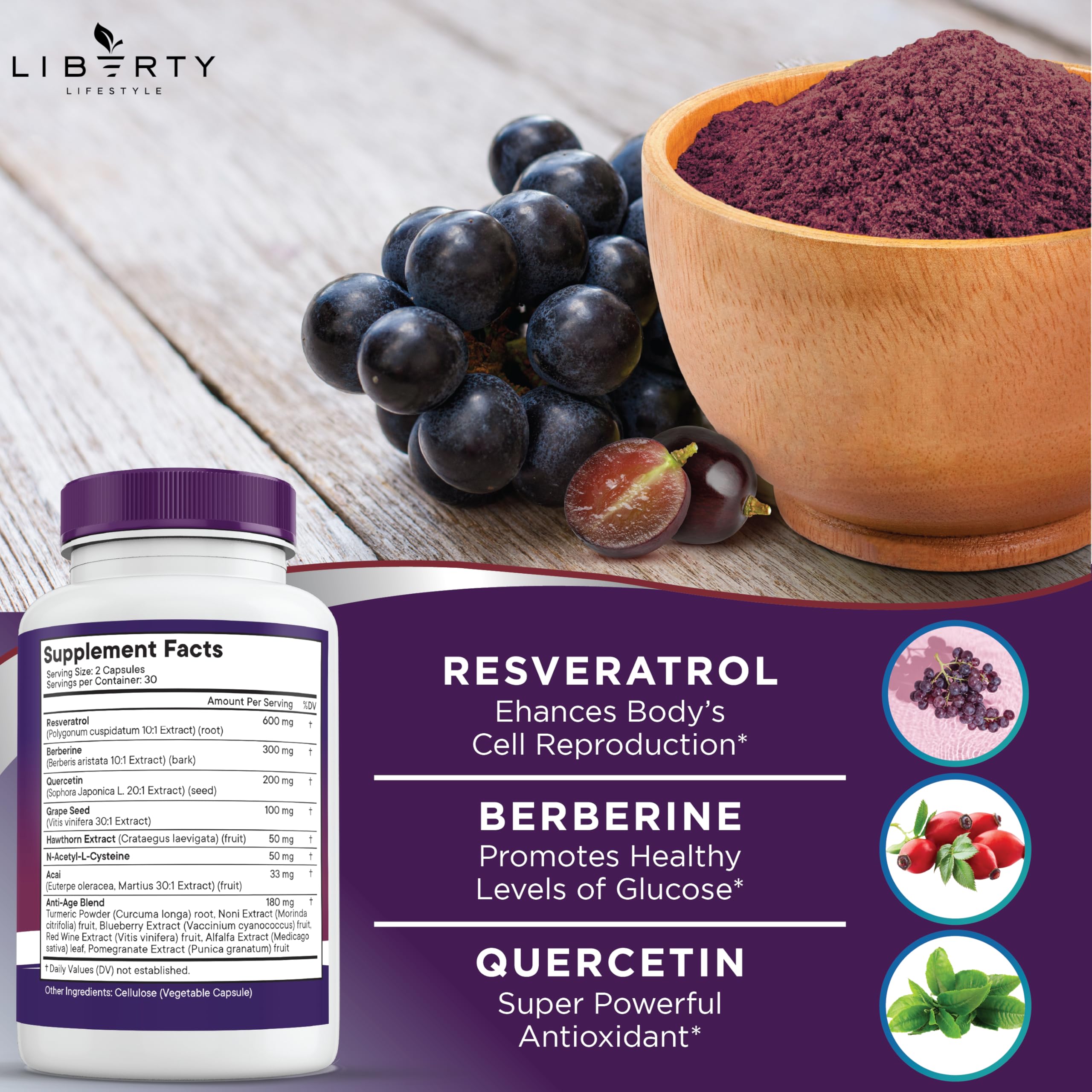 Liberty Lifestyle noni acai extract closeup highlighting natural antioxidants