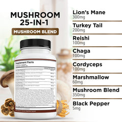 Liberty Lifestyle reishi cordyceps chaga blend emphasizes a balanced mushroom mix for everyday use.